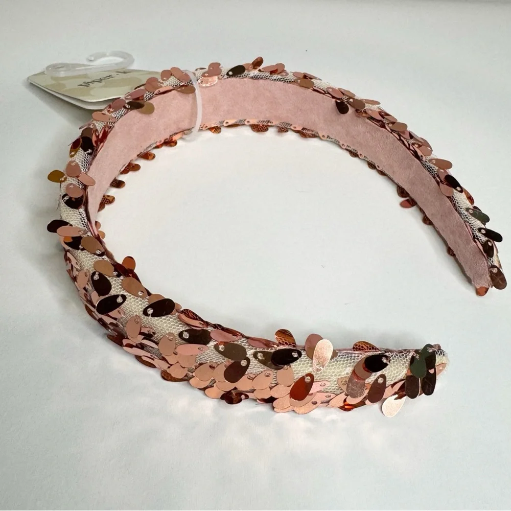 Piper K Rose Gold Sequin Headband NWT Glam Sparkle Bling Hair Accessory